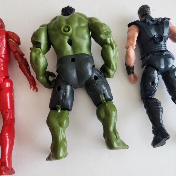 Marvel Avengers Action Figures Set Of 3 - Iron Man Hulk & Thor - missing lights - Picture 12 of 16